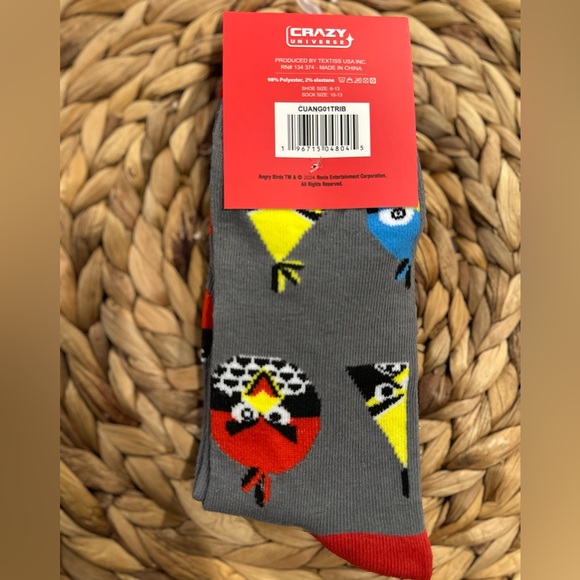 ✨NWT✨ANGRY BIRDS 🐤🐦🐦‍🔥CREW SOCKS 🧦🧦 ADULT Shoe Size 6-13 - Picture 6 of 7